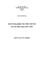 Kinh tế nông nghiệp thừa thiên huế dưới thời vua minh mạng (1820  1840).