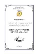 Nghiên cứu chiết tách anthocyanin từ củ khoai lang tím và ứng dụng của nó.