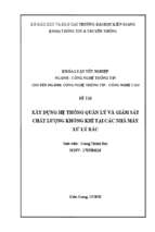 Xây dựng hệ thống quản lý và giám sát chất lượng không khí tại các nhà máy xử lý rác