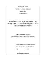Nghiên cứu tổ hợp than bùn – xơ dừa làm vật liệu hấp phụ chất màu hữu cơ trong nước