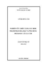 Nghiên cứu chiết tách, xác định thành phần hóa học và ứng dụng phẩm màu cây lá cẩm.