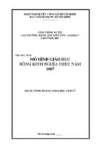 Mô hình giáo dục đông kinh nghĩa thục năm 1907