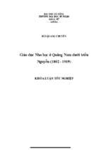 Giáo dục nho học ở quảng nam dưới triều nguyễn (1802   1919).