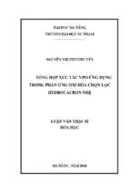 Tổng hợp xúc tác vpo ứng dụng trong phản ứng oxi hóa chọn lọc hydrocacbon nhẹ..