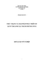 Thực trạng và giải pháp phát triển du lịch tâm linh tại thành phố đà nẵng.