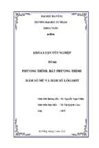Phương trình, bất phương trình, hàm số mũ và hàm số lôgarit