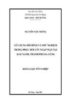 Xây dựng mô hình và thử nghiệm trồng phục hồi cây ngập mặn tại đảo xanh, thành phố đà nẵng.