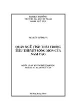 Quán ngữ tình thái trong tiểu thuyết sống mòn của nam cao