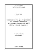 Nghiên cứu giá trị dịch vụ hệ sinh thái dừa nước tại xã bình phước, huyện bình sơn, tỉnh quảng ngãi  đề xuất các giải pháp quản lý....