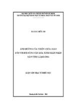 ảnh hưởng của thiên chúa giáo đối với đời sống văn hóa tinh thần nhân dân tỉnh lâm đồng    