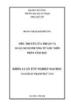 Tiểu thuyết của thuận và đoàn minh phượng từ góc nhìn phân tâm học