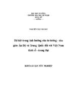 Dị biệt trong ảnh hưởng của tư tưởng   tôn giáo ấn độ và trung quốc đối với việt nam thời cổ   trung đại.