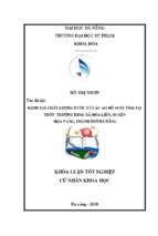 đánh giá chất lượng nước từ các ao hồ nuôi tôm tại thôn trường định, xã hòa liên, huyện hòa vang, thành phố đà nẵng