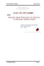 Phương pháp tính giải các phương và phương trình vi phân.