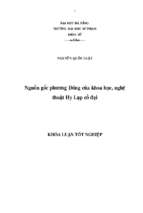 Nguồn gốc phương đông của khoa học, nghệ thuật hy lạp cổ đại.