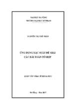 ứng dụng xác suất để giải các bài toán tổ hợp.