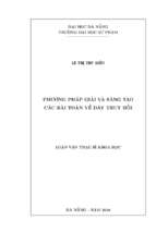 Phương pháp giải và sáng tạo các bài toán về dãy truy hồi..