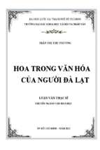 Hoa trong văn hóa của người đà lạt    