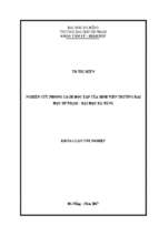 Nghiên cứu phong cách học tập của sinh viên trường đại học sư phạm   đại học đà nẵng.