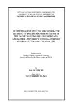 An investigation into the self regulated learning of english majored students at the faculty of english linguistics and literature   university of social sciences and humanities in ho chi minh city    