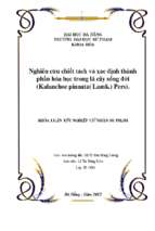 Nghiên cứu chiết tách và xác định thành phần hóa học trong lá cây sống đời (kalanchoe pinnata (lamk.) pers).