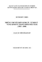 Những chuyển biến kinh tế   xã hội ở vùng kinh tế trọng điểm phía nam (1993   2008)    