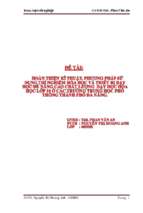 Hoàn thiện kỹ thuật, phương pháp sử dụng thí nghiệm hóa học và thiết bị dạy học để nâng cao chất lượng dạy học hóa học lớp 10 ở các trường trung học phổ thông thành phố đà nẵng.