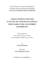 A survey on the teacher's role in applying the communicative approach to esp classes at nong lam university   hochiminh city