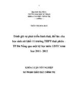 đánh giá sự phát triển hình thái, thể lực của học sinh nữ khối 11 trường thpt thái phiên – tp đà nẵng qua một kỳ học môn gdtc năm học 2011  2012.
