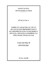 Nghiên cứu ảnh hưởng các yếu tố môi trường đến thành phần loài và đặc điểm phân bố động vật hai mảnh vỏ (bivalvia), chân bụng (gastropoda) tại sông tranh, tỉnh quảng nam...