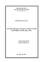 Tổ chức chế tạo và quản lý sử dụng vũ khí dưới triều nguyễn (1802 1883)