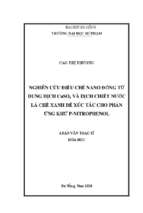 Nghiên cứu điều chế nano đồng từ dung dịch cuso4 và dịch chiết nước lá chè xanh để xúc tác cho phản ứng khử p nitrophenol.