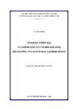Lễ hội bà thiên hậu và ảnh hưởng của nó đến đời sống tín ngưỡng của người hoa tại bình dương    