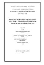 Problems in teaching intonation to english majors at the university of social sciences and humanities