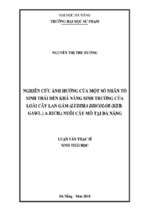 Nghiên cứu ảnh hưởng của một số nhân tố sinh thái đến khả năng sinh trưởng của loài lan gấm (ludisia discolor (ker gawl.) a.rich.) nuôi cấy mô tại đà nẵng.