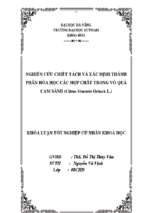 Nghiên cứu chiết tách và xác định thành phần hóa học các hợp chất trong vỏ quả cam sành (citrus sinensis osbeck (l.)