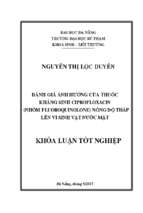 đánh giá ảnh hưởng của thuốc kháng sinh ciprofloxacin (nhóm fluoroquinolone) nồng độ thấp lên vi sinh vật nước mặt.....