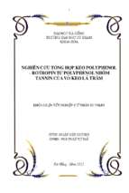 Nghiên cứu tổng hợp keo polyphenol   urotropin từ polyphenol nhóm tannin của vỏ keo lá tràm.