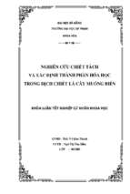 Nghiên cứu chiết tách và xác định thành phần hóa học trong dịch chiết lá cây muống biển.