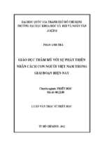 Giáo dục thẩm mỹ với sự phát triển nhân cách con người việt nam trong giai đoạn hiện nay    