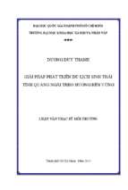 Giải pháp phát triển du lịch sinh thái tỉnh quảng ngãi theo hướng bền vững    