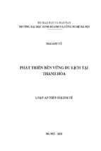 Phát triển bền vững du lịch tại thanh hóa