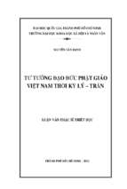Tư tưởng đạo đức phật giáo việt nam thời kỳ lý   trần    