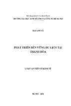 Phát triển bền vững du lịch tại thanh hóa