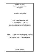 đánh giá của du khách về dịch vụ mua sắm tại khu danh thắng ngũ hành sơn.