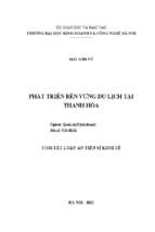 Phát triển bền vững du lịch tại thanh hóa tt