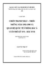 Chiến tranh nhật   triều những năm 1502 1598 và quan hệ quốc tế ở đông bắc á cuối thế kỷ xvi   đầu vxii    