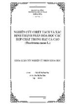 Nghiên cứu chiết tách và xác định thành phần hóa học các hợp chất trong hạt ca cao (theobroma cacao l.)