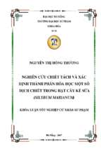 Nghiên cứu chiết tách và xác định thành phần hóa học một số dịch chiết trong hạt kế sữa (silybum marianum).