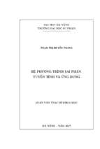 Hệ phương trình sai phân tuyến tính và ứng dụng.